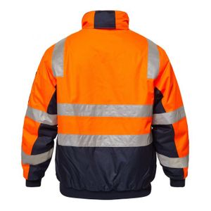 HiVis Bomber Jacket with Reflective Tape-2XL-YELLOW/NAVY
