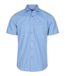 Mens Premium Poplin S/S Contemporary Fit Nicholson Shirt-40 -SKY