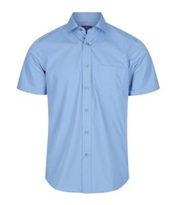 Mens Prem Poplin S/S Cont Fit Nicholson