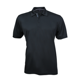 MENS SUPERDRY POLO                                -L  -BLACK/CHARCOAL
