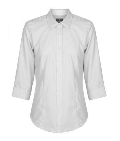 Womens Micro Step  3/4 SL Contemporary Fit Landsdowne Shirt-6  -GREY