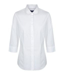 Ladies Premium Poplin 3/4 Sleeve Nicolson Shirt