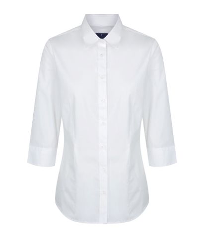 Ladies Premium Poplin 3/4 Sleeve Nicolson Shirt