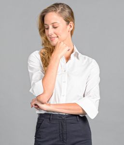 Ladies Premium Poplin 3/4 Sleeve Nicolson Shirt