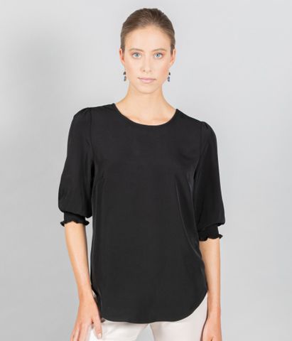 Ladies Lola 3/4 sleeve Shirred Cuff Top