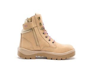 STEEL BLUE SOUTHERN CROSS LADIES ZIP STEEL TOE PR MIDSOLE TPU SOLE SAFETY BOOT-8-Sand