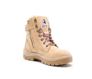 STEEL BLUE SOUTHERN CROSS LADIES ZIP STEEL TOE PR MIDSOLE TPU SOLE SAFETY BOOT-8-Sand