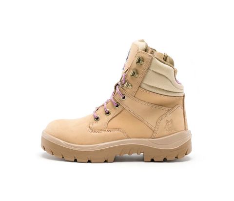 STEEL BLUE SOUTHERN CROSS LADIES ZIP STEEL TOE PR MIDSOLE TPU SOLE SAFETY BOOT-8-Sand