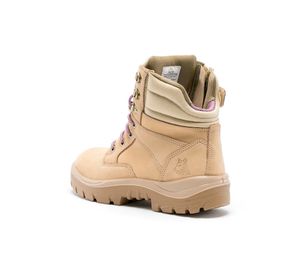 STEEL BLUE SOUTHERN CROSS LADIES ZIP STEEL TOE PR MIDSOLE TPU SOLE SAFETY BOOT-8-Sand