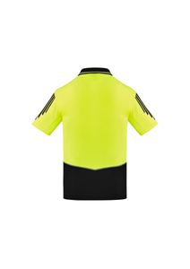 SYZMIK Mens Hi Vis Flux S/S Polo   -L  -ORANGE/NAVY