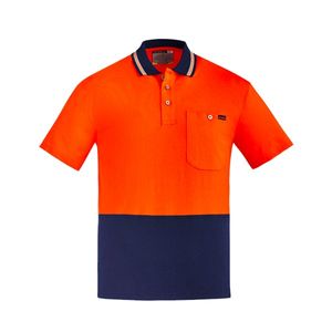 SYZMIK Mens Hi Vis S/S Cotton Polo