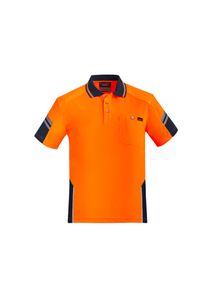 SYZMIK Mens Hi Vis S/S Squad Polo  -L  -YELLOW/NAVY