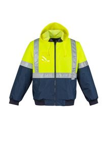 SYZMIK MENS HI VIS QUILTED FLYING JACKET-3XL-YELLOW/NAVY