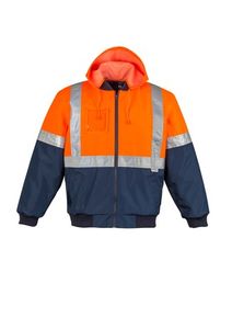 SYZMIK MENS HI VIS QUILTED FLYING JACKET-3XL-YELLOW/NAVY