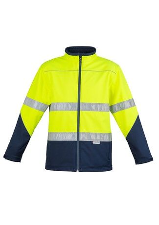 SYZMIK UNISEX HI VIS SOFT SHELL JACKET-2XL-YELLOW/NAVY