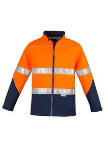 SYZMIK UNISEX HI VIS SOFT SHELL JACKET-2XL-YELLOW/NAVY