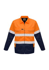 SYZMIK  Hi Vis Cotton Drill Jacket -2XL-ORANGE/NAVY