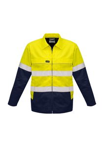 SYZMIK  Hi Vis Cotton Drill Jacket -2XL-ORANGE/NAVY