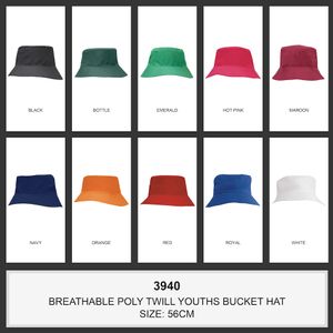 Breathable Poly Twill Youth Bucket Hat