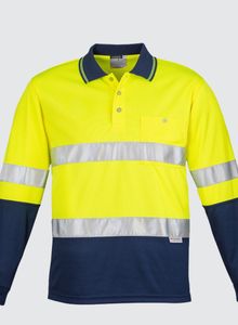 SYZMIK Unisex Hi Vis Basic Spliced L/S Polo