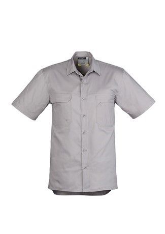 SYZMIK Mens Lightweight S/S Tradie Shirt          -L  -BLACK