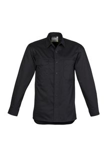 SYZMIK Mens Lightweight Tradie L/S Shirt          -L  -BLACK