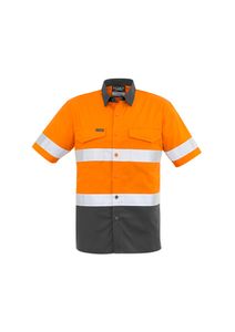 SYZMIK Mens Rugged Cooling Hi Vis Spliced S/S Shirt