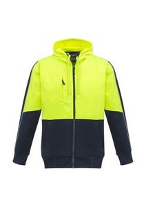 SYZMIK Unisex Hi Vis Full Zip Hoodie              -2XL-YELLOW/NAVY