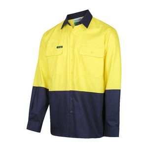 Workit SHIRT L/S 190GSM HI-VIS DRILL / NO TAPE-3XL-YELLOW/NAVY