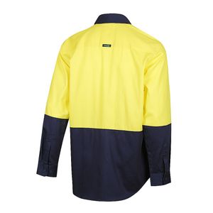 Workit SHIRT L/S 190GSM HI-VIS DRILL / NO TAPE-3XL-YELLOW/NAVY