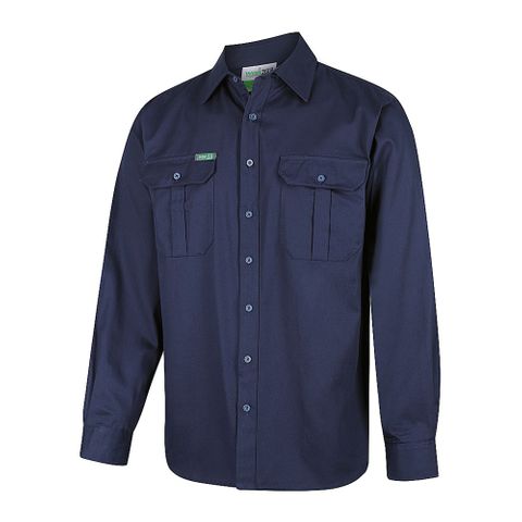 Workit SHIRT L/S 190GSM DRILL / NO TAPE-M-NAVY
