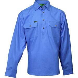 FLINDERS LIGHTWEIGHT HALF CLOSED COUNTRY L/S SHIRT-3XL-BLUE