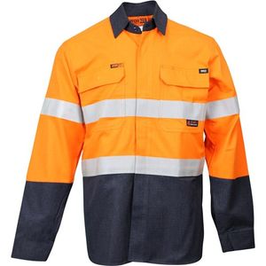 Workit SHIRT L/S FR 197GSM PPE2 RIPSTOP FLAREX DRILL-L  -ORANGE/NAVY