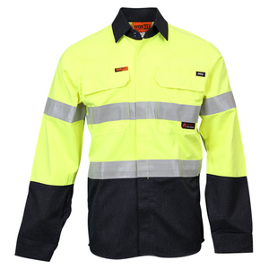 Workit SHIRT L/S FR 197GSM PPE2 RIPSTOP FLAREX DRILL-L  -ORANGE/NAVY