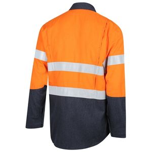 Workit SHIRT L/S FR 197GSM PPE2 RIPSTOP FLAREX DRILL-L  -ORANGE/NAVY