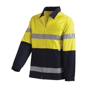 Workit JACKET 310GSM HI-VIS DRILL / TAPED-2XL-YELLOW/NAVY