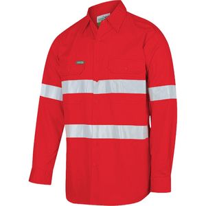 Workit SHIRT L/S 155GSM H-VIS DRILL / TAPED-2XL-ORANGE