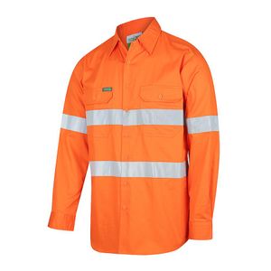 Workit SHIRT L/S 155GSM H-VIS DRILL / TAPED-2XL-ORANGE