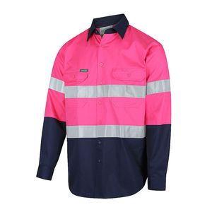 Workit SHIRT L/S 155GSM H-VIS DRILL / TAPED-2XL-ORANGE