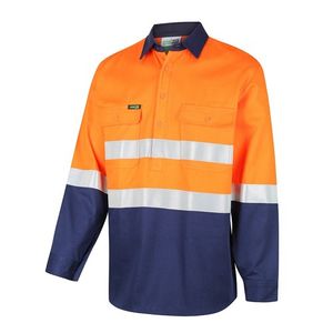 Workit SHIRT L/S 310 GSM FRONT / 155 GSM BACK / WELDERS SHIRT-L-YELLOW/NAVY