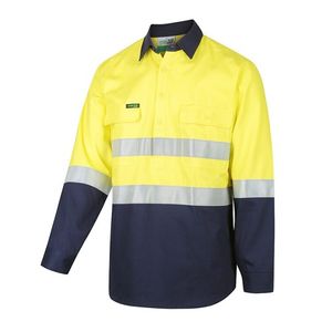 Workit SHIRT L/S 310 GSM FRONT / 155 GSM BACK / WELDERS SHIRT-L-YELLOW/NAVY