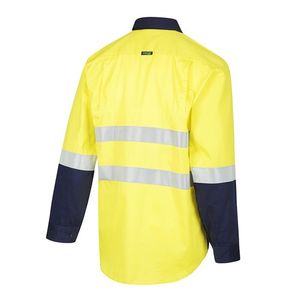 Workit SHIRT L/S 310 GSM FRONT / 155 GSM BACK / WELDERS SHIRT-L-YELLOW/NAVY