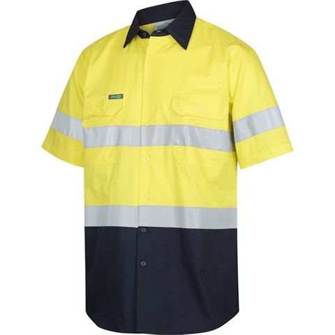 Workit SHIRT S/S 155GSM L/W  HI-VIS DRILL TAPED