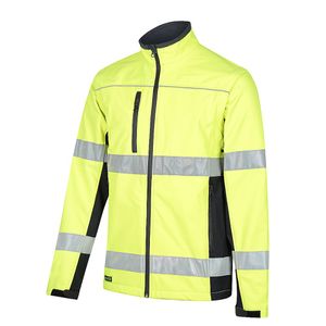 Workit JACKET 310GSM POLYESTER SOFTSHELL            -M  -YELLOW/NAVY