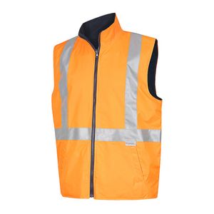 WORKIT HI VIS REVERSABLE VEST TAPED               -2XL-YELLOW/NAVY