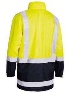 Bisley Two Tone Taped Hi Vis Rain Shell Jacket    -2XL -ORANGE/NAVY