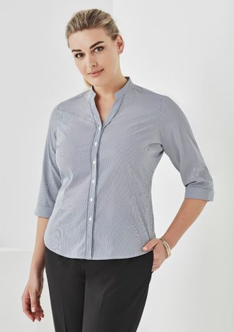 WOMENS BORDEAUX 3/4 SLEEVE SHIRT-10-ALASKAN BLUE