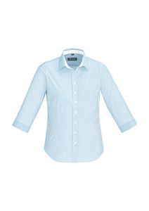 LADIES FIFTH AVENUE 3/4 SLEEVE SHIRT-10  -ALASKAN BLUE