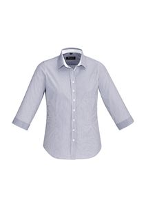 LADIES FIFTH AVENUE 3/4 SLEEVE SHIRT-10  -ALASKAN BLUE