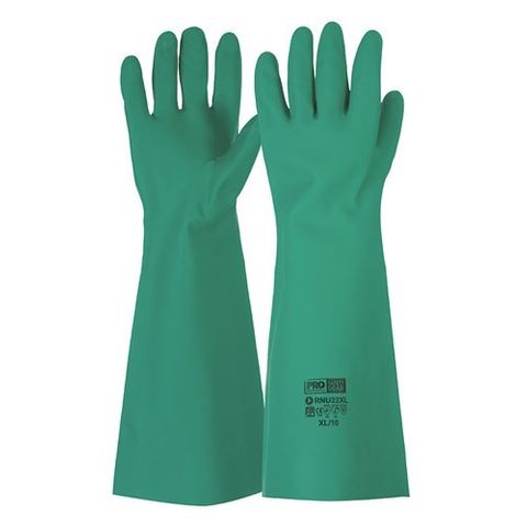 GREEN NITRILE GAUNTLET - LENGTH 45CM